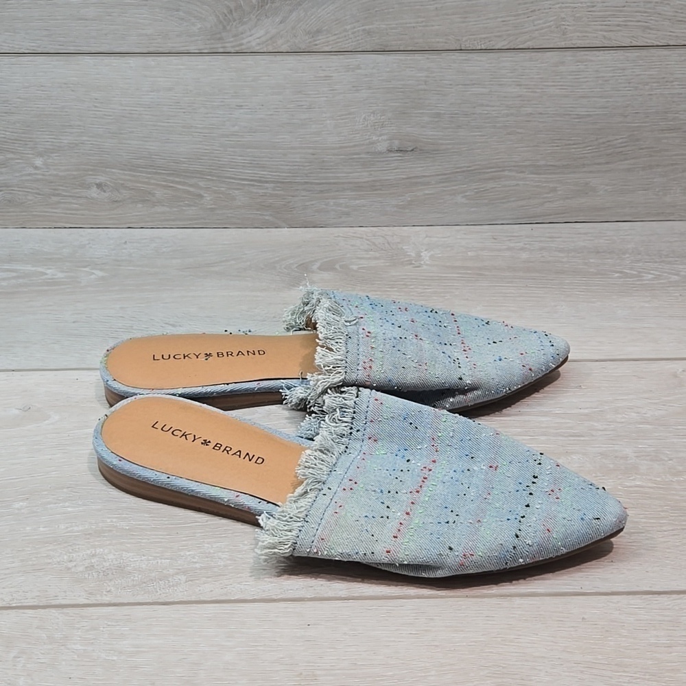 Lucky Brand Women Bapsee The Pointed toe jean flats Loafer shoes sz 8M